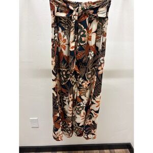 Patrons of Peace Anthropologie Tropical Floral‎ Smocked Wide Leg Pants Small
